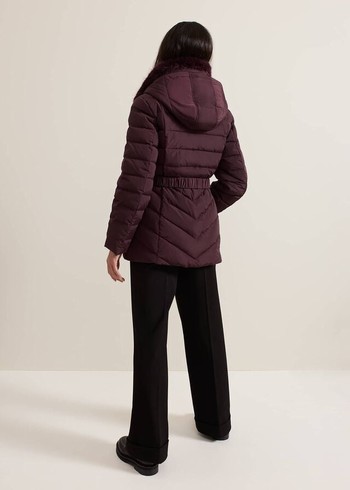 Phase Eight Bobbie Puffer Coats Dark Red Australia | RF8523764